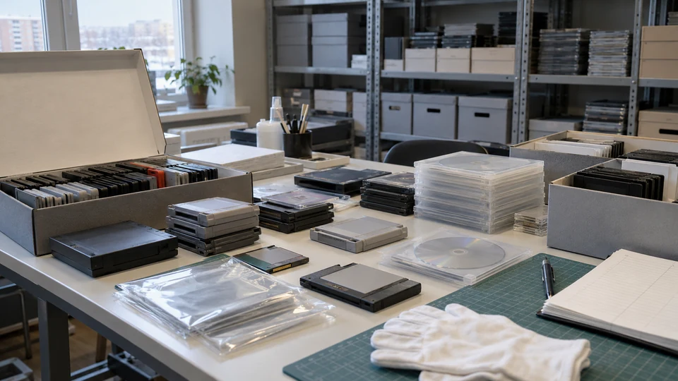 Archive of physical game cartridges and media storage systems