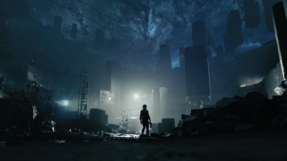 Official Control screenshot inside the shifting brutalist architecture of the Oldest House