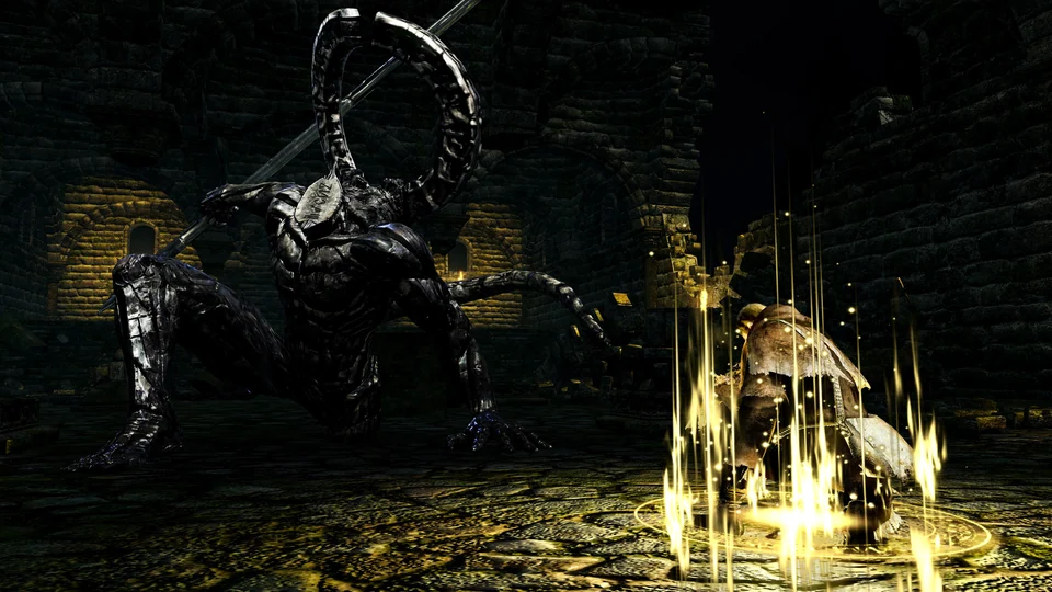 Official Dark Souls Remastered screenshot near a glowing bonfire
