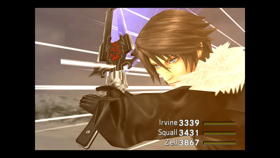 A battle in Final Fantasy VIII Remastered