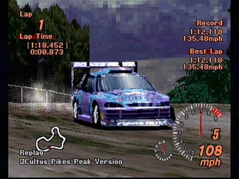 A car racing on a track in Gran Turismo 2