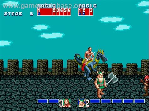 Golden Axe fantasy combat with the heroes facing enemies