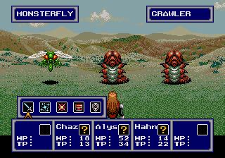 Phantasy Star IV role-playing battle screen